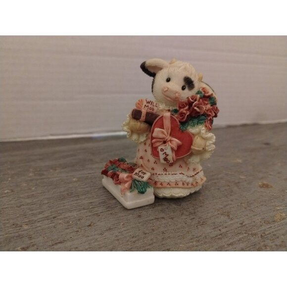 Enesco February Cow Figurine I'm Just A Cow Who Can't Say No 1995 - Picture 1 of 5